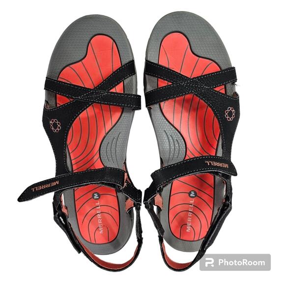 Merrell Lissim Lattice Sport Sandal Black Coral NWOT Women's Size 10 - Picture 5 of 9
